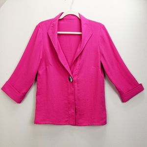 Fridaze XS Pink Linen Jacket Blazer Lagenlook